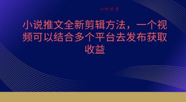 小说推文全新剪辑方法，一个视频可以结合多个平台去发布获取【揭秘】