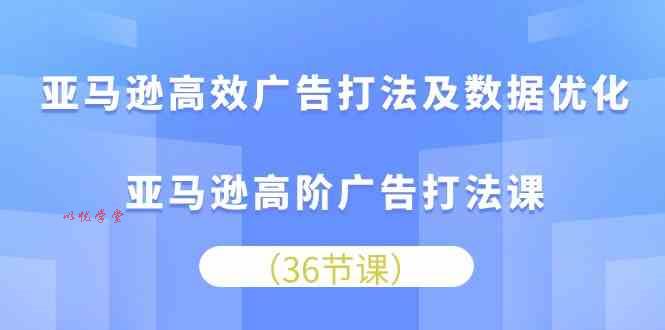 亚马逊高效广告打法及数据优化，亚马逊高阶广告打法课（36节）