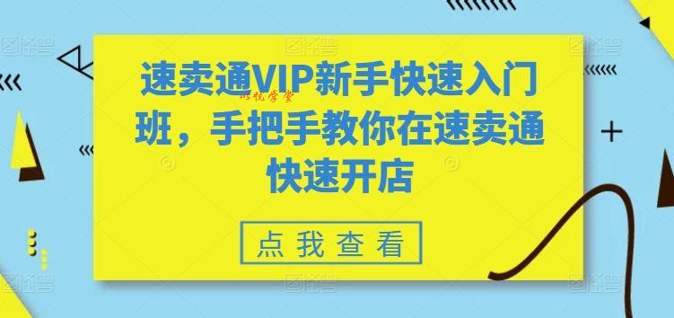 速卖通VIP新手快速入门班，手把手教你在速卖通快速开店