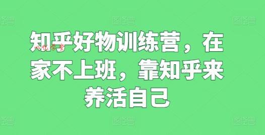 知乎好物训练营，在家不上班，靠知乎来养活自己
