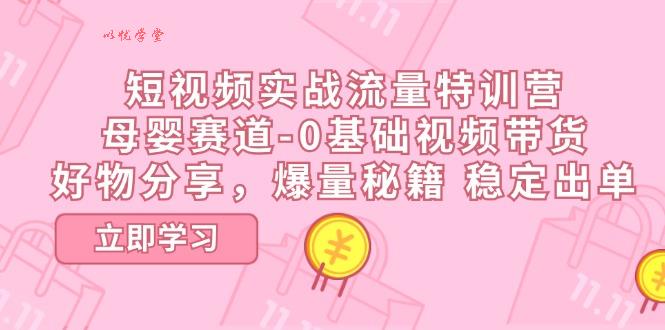 短视频实战流量特训营，母婴赛道-0基础带货，好物分享，爆量秘籍 稳定出单