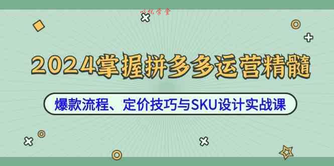 2024掌握拼多多运营精髓：爆款流程、定价技巧与SKU设计实战课