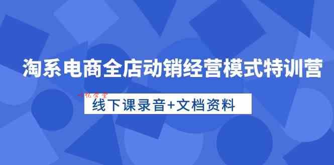 （10192期）淘系电商全店动销经营模式特训营，线下课录音+文档资料