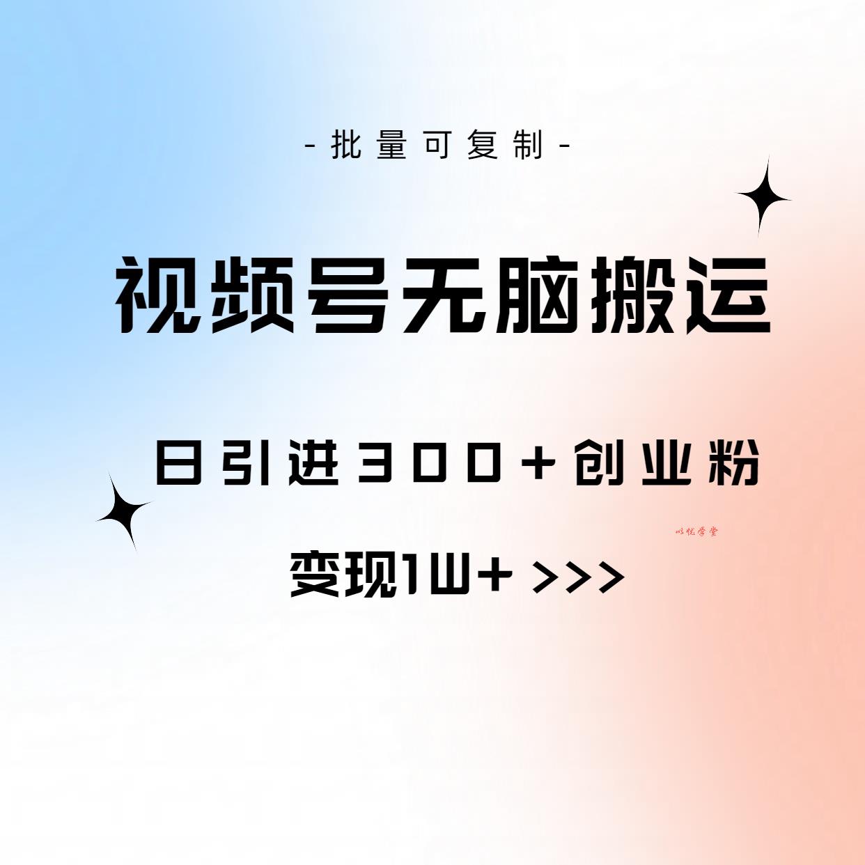 （10612期）视频号无脑搬运日引300+创业粉，变现1W+可批量复制