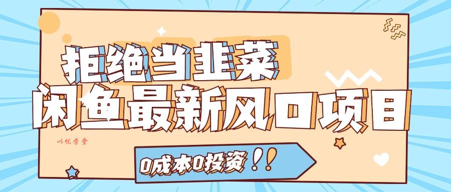 （11781期）闲鱼最新风口项目，0成本0投资，当日出单，日入1000+