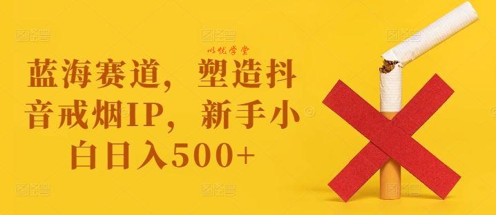蓝海赛道，塑造抖音戒烟IP，新手小白日入500+【揭秘】
