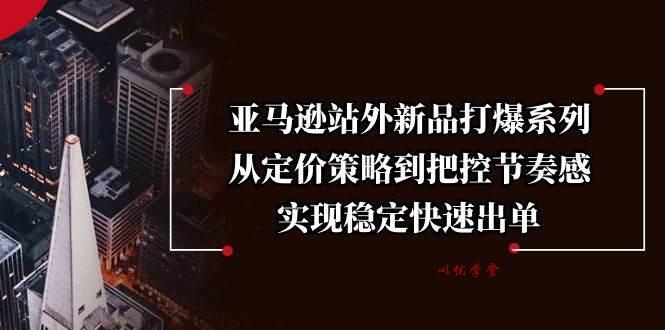 （13970期）亚马逊站外新品打爆系列，从定价策略到把控节奏感，实现稳定快速出单