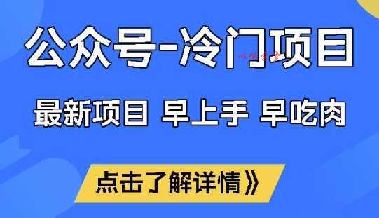 公众号冷门赛道，早上手早吃肉，单月轻松稳定变现1W【揭秘】
