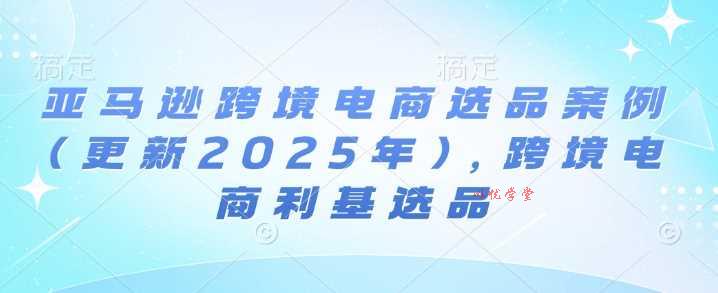 亚马逊跨境电商选品案例(更新2025年3月)，跨境电商利基选品