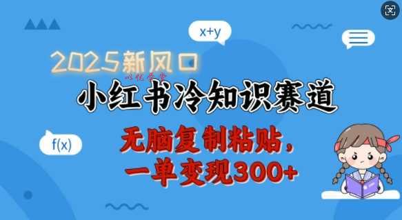 2025新风口，小红书冷知识赛道，无脑复制粘贴，一单变现300+