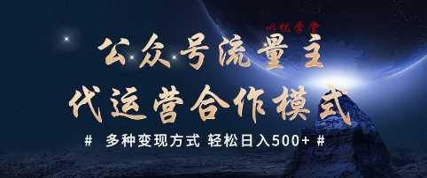 公众号流量主代运营  多种变现方式 轻松日入5张【揭秘】