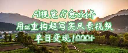 AI视觉疗愈经济：用ai重构超写实风景视频，单日变现多张