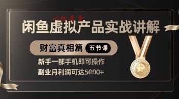 精品！闲鱼虚拟产品实战讲解，新手一部手机即可操作，副业月利润可达5k+