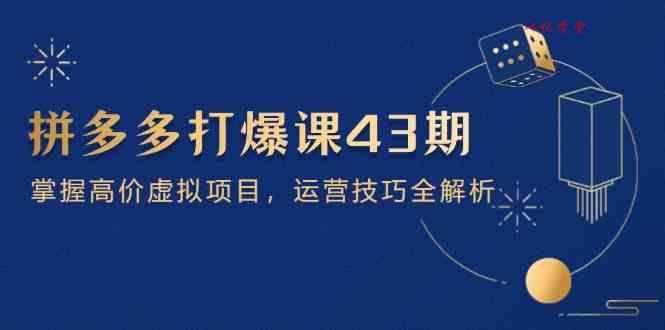拼多多打爆课第 43 期，掌握高价虚拟项目，运营技巧全解析（15节）