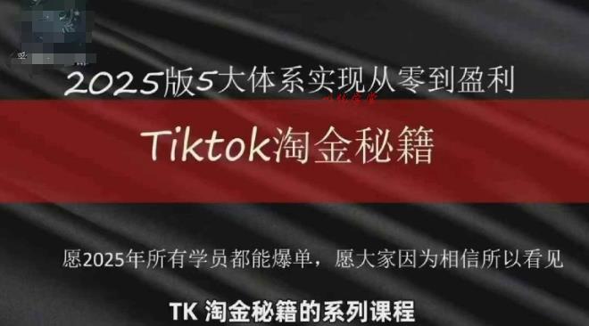 TikTok跨境2025淘金秘籍，​2025TikTok从0到盈利变现