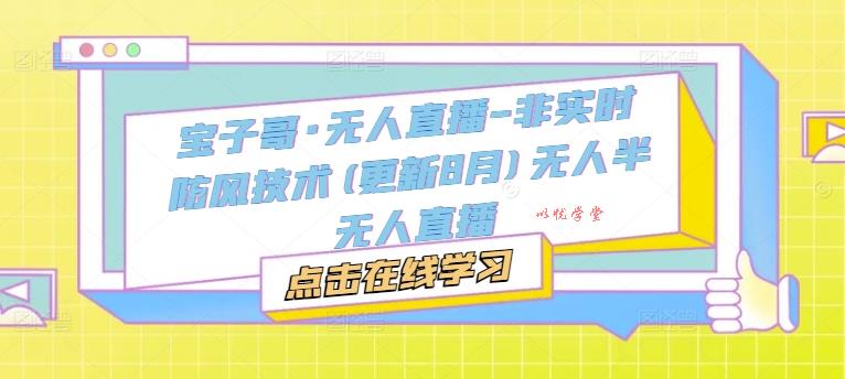 宝子哥·无人直播-非实时防风技术(更新25年5月)无人半无人直播