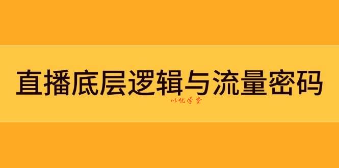 （14695期）直播底层逻辑与流量密码：定位模型+案例拆解，急速流承接与数据优化全攻略