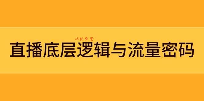 直播底层逻辑与流量密码：定位模型+案例拆解，急速流承接与数据优化全攻略