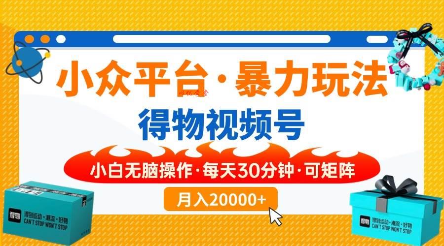 （14194期）小众平台暴力玩法，一键搬运爆款视频，可矩阵小白无脑操作，每天30分钟…