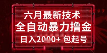 六月最新技术全自动暴力撸金，稳定日入2k+包起号，长期稳定【揭秘】
