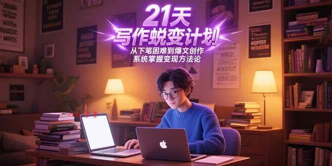 （15204期）21天写作蜕变计划，从下笔困难到爆文创作，系统掌握变现方法论