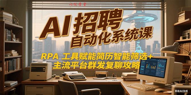 AI招聘自动化系统课，RPA工具赋能简历智能筛选+主流平台群发复聊全攻略