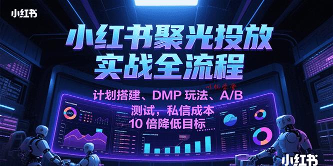 小红书聚光投放实战全流程，计划搭建、DMP玩法、A/B测试，私信成本10倍降低目标