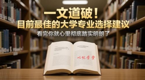 付费文章：一文道破！目前最佳的大学专业选择建议，看完你就心里彻底踏实明朗了