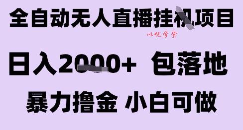 最新全自动抖音无人直播挂G项目，日入2k+ 包落地暴力撸金，小白可做【揭秘】