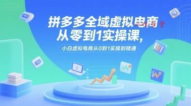 拼多多全域虚拟电商从零到1实操课，小白虚拟电商从0到1实操到精通