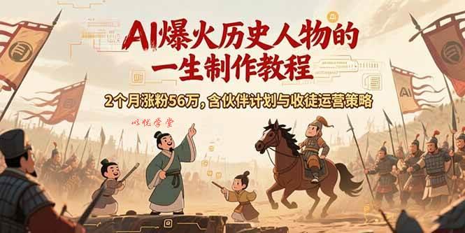 （15336期）AI历史人物赛道课程，2个月涨粉56万，含伙伴计划与收徒运营策略