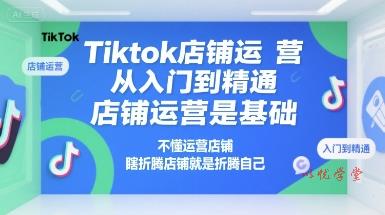 Tiktok店铺运营从入门到精通，店铺运营是基础，不懂运营店铺，瞎折腾店铺就是折腾自己