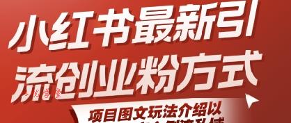 小红书最新引流创业粉方式，项目图文玩法介绍以及如何安全倒流私域