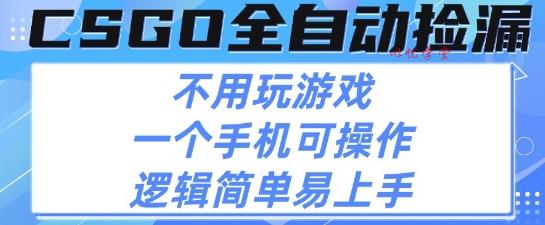 CSGO自动捡漏项目，最新独家玩法，不用挂G不用玩游戏，一个手机即可操作，新手小白轻松月入1W+【揭秘】