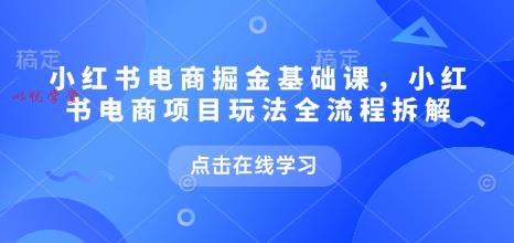 小红书电商掘金课，小红书电商项目玩法全流程拆解（更新7月）