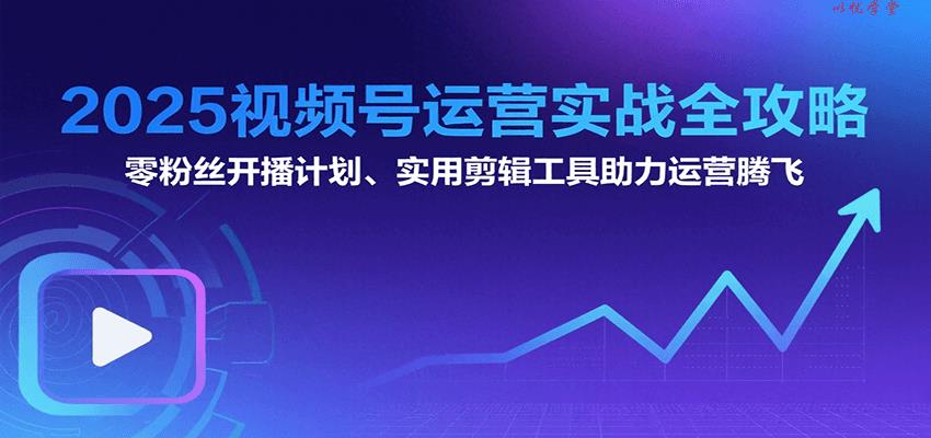 2025视频号运营实战全攻略：零粉丝开播计划、起号到到变现思维逻辑方法