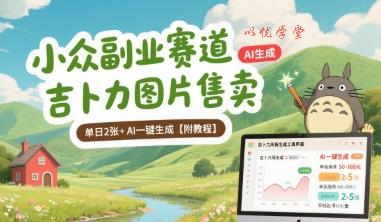 小众副业赛道 吉卜力图片售卖 单日2张+ AI一键生成【附教程】