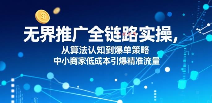 ​无界推广全链路实操，从算法认知到爆单策略，中小商家低成本引爆精准流量