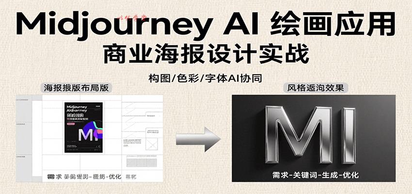 Midjourney AI绘画应用，关键词指令解析、漫画头像制作、海报设计、3D人物生成等