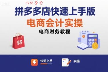 拼多多店快速上手版电商会计实操-电商财务教程