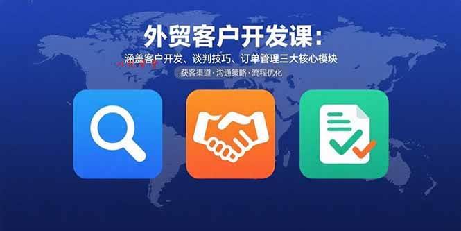 （15793期）外贸客户开发课：涵盖客户开发、谈判技巧、订单管理三大核心模块