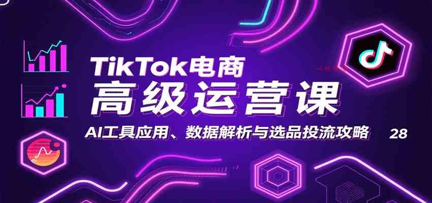 TikTok电商高级运营课：AI工具应用、数据解析与选品投流攻略