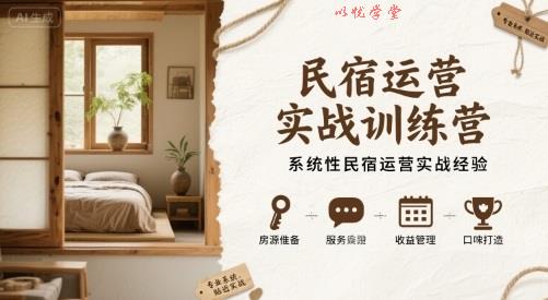 民宿运营实战训练营，系统性民宿运营实战经验