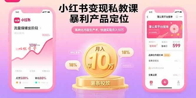 （15859期）小红书变现私教课，暴利产品定位，高转化内容生产术，快速实现月入10万