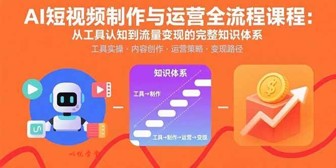 （15863期）AI短视频制作与运营全流程课程：从工具认知到流量变现的完整知识体系