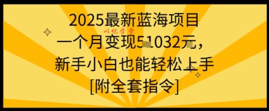 2025最新蓝海项目一个月变现1w+新手小白也能轻松上手【附全套指令】