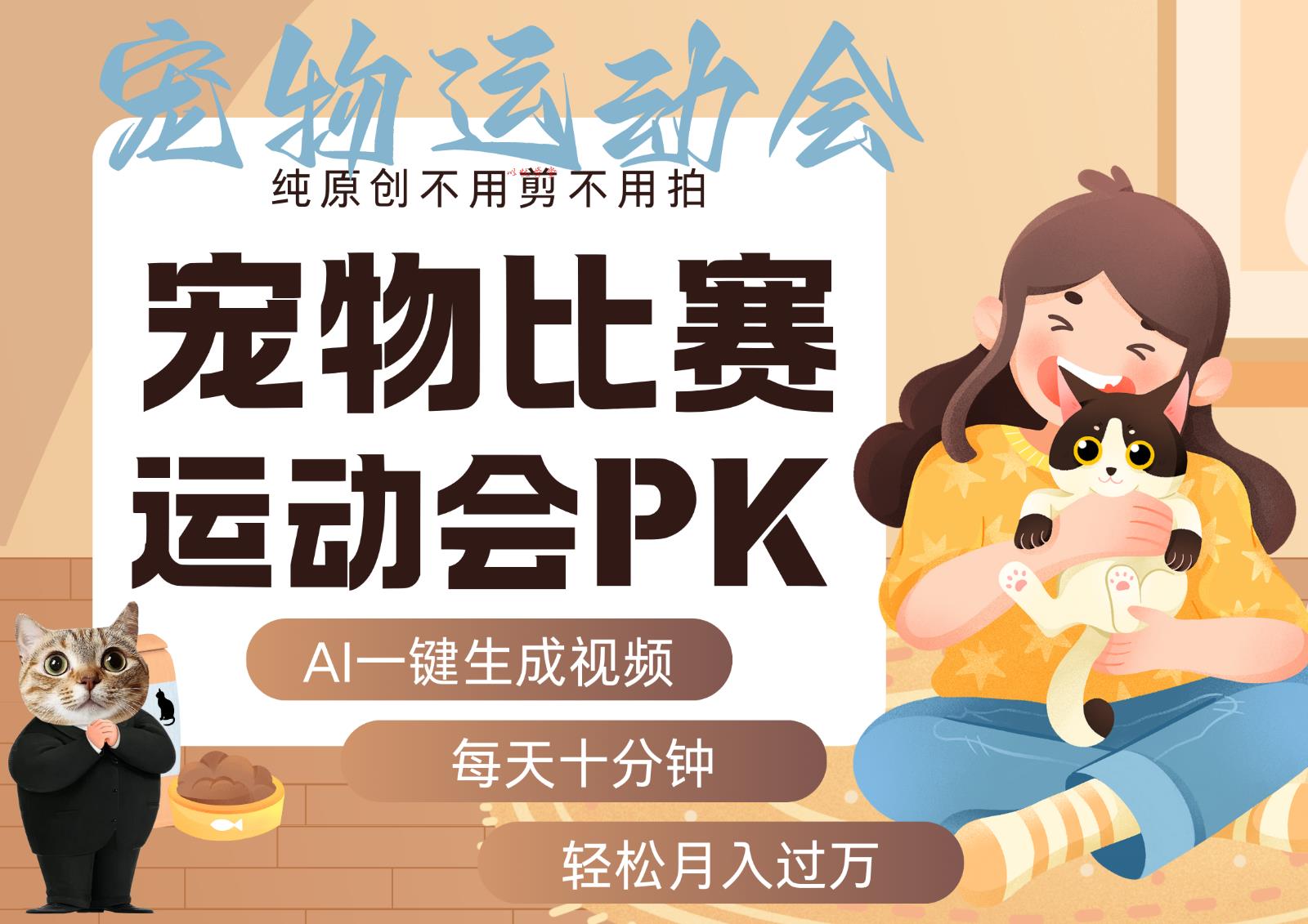 AI萌宠运动员跳水 射击  篮球  足球比赛   每天十分钟 附详细提示词文案库  代替做…