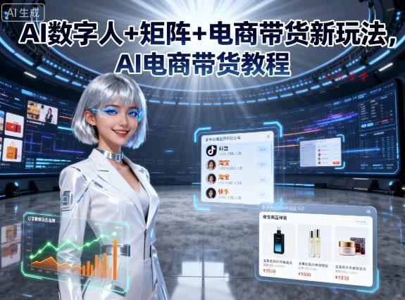 AI数字人+矩阵+电商带货新玩法，AI电商带货教程
