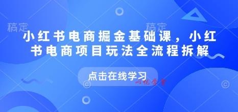 小红书电商掘金课，小红书电商项目玩法全流程拆解（更新9月）
