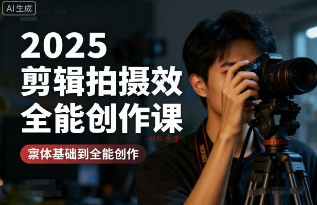 2025剪辑拍摄特效全能创作课，零基础到全能创作